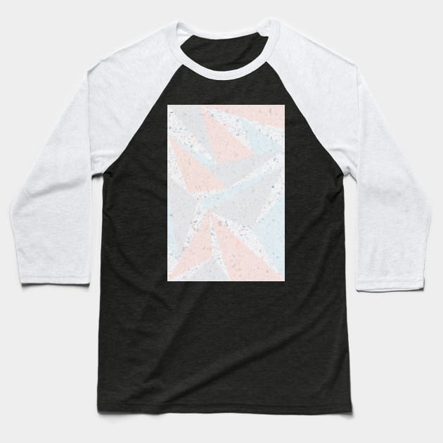 Terrazzo Poster XI Graphic Pastel Triangles Baseball T-Shirt by fivemmPaper